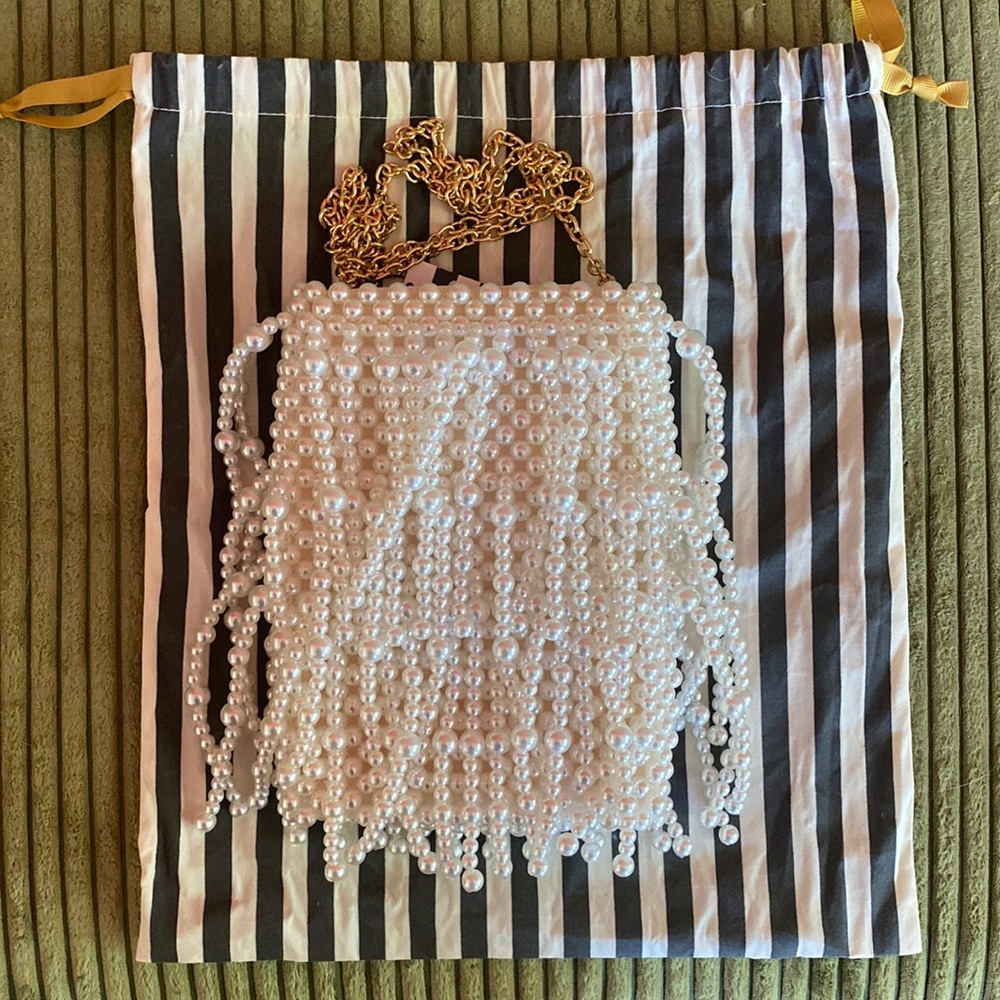 Lele Sadoughi Drippy Beaded Pearl Crossbody